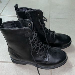 Black combat boots